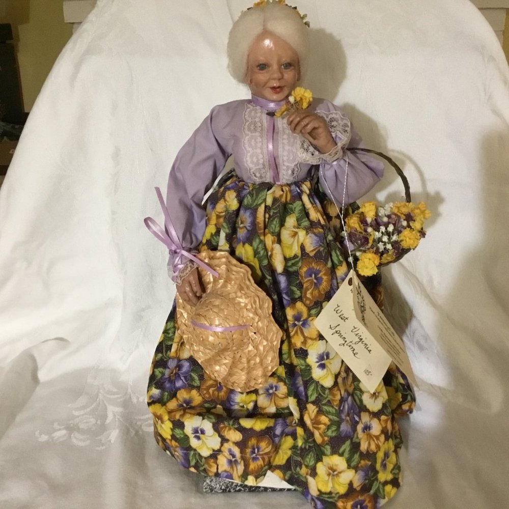 OOAK 1997 Fantasy Folk Art Doll West Virginia Ladies - Spring Time - Gardener
